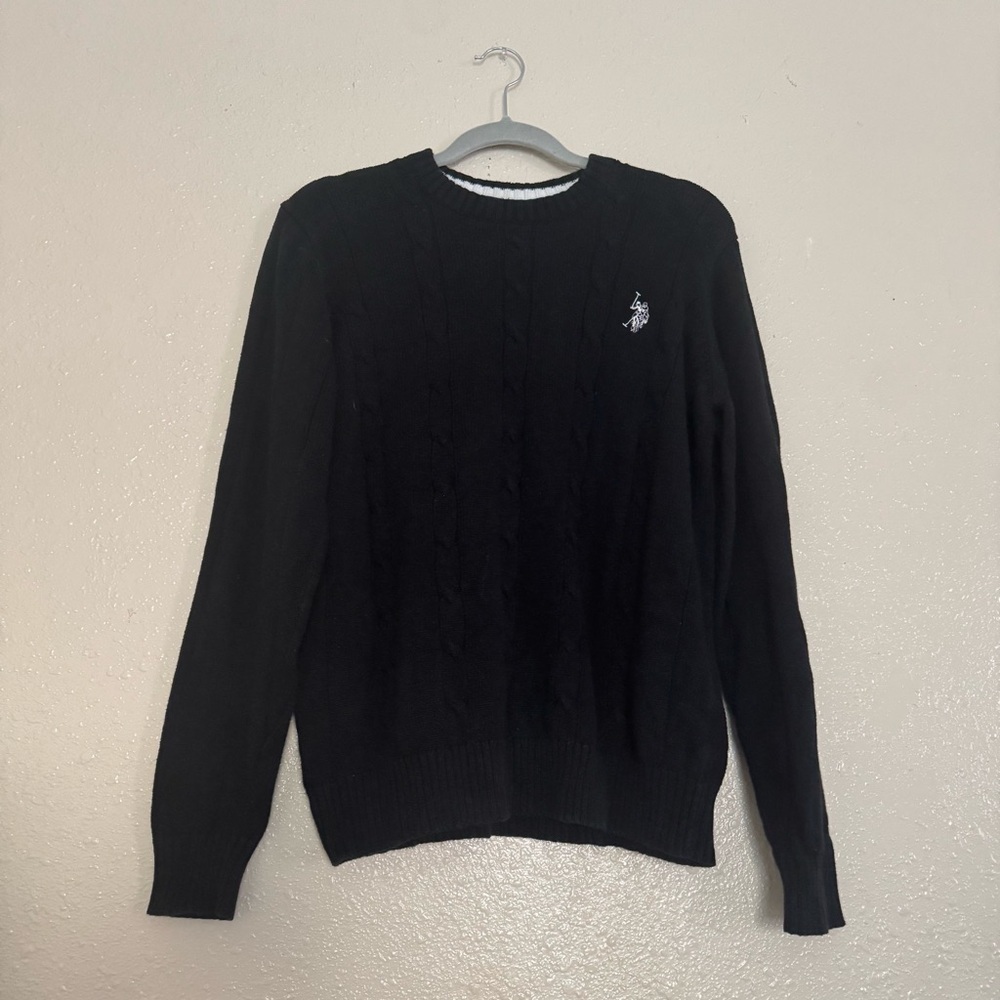 U.S. Polo Assn Men’s Black Cable Knit Sweater
